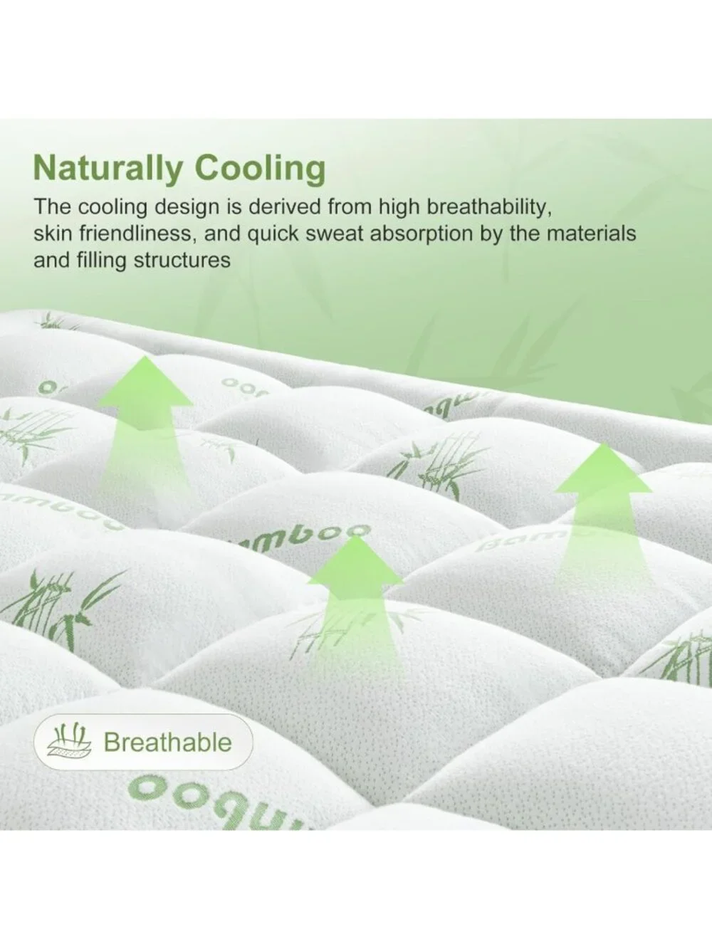 Queen Mattress Topper - Soft Bamboo Pillow Top, Cooling Protector, Deep Pocket